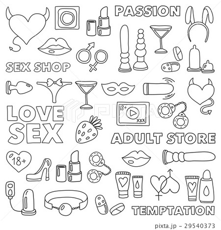 Pattern with toys for adults Sex shop, adult shop 29540373