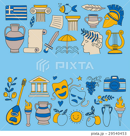 Ancient Greece Vector elements in doodle style 29540453