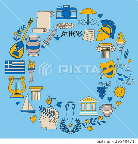 Ancient Greece Vector elements in doodle style 29540471