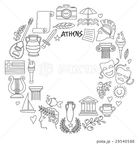 Ancient Greece Vector elements in doodle style for 29540586