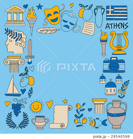 Ancient Greece Vector elements in doodle style 29540599