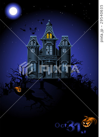 Highly detailed Halloween haunted house のイラスト素材 [29540635] - PIXTA