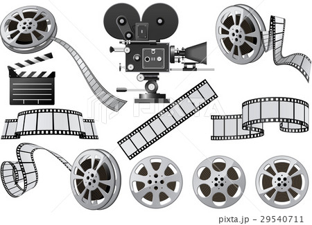 Film Industry Attributes Film Movie Camera のイラスト素材 Film Industry Attributes Film Movie Camera のイラスト素材