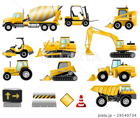 Construction Machinery Iconsのイラスト素材