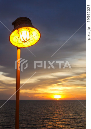 Lighting of warm lamp and lighting of sunset  29542023