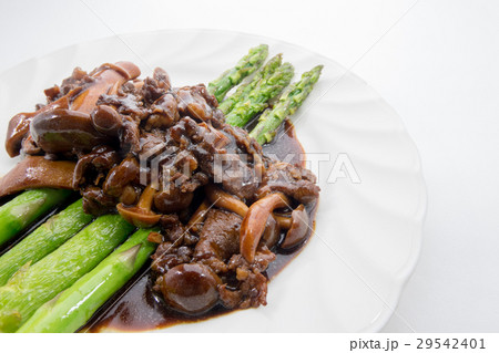 アスパラガスソテーのブラウン木野子ソースがけ 29542401