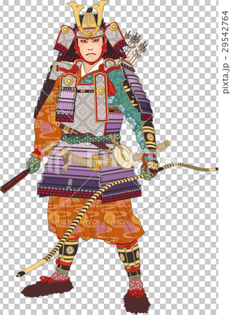 紫裾濃の大鎧を着けた武士のイラスト素材 [29542764] - PIXTA