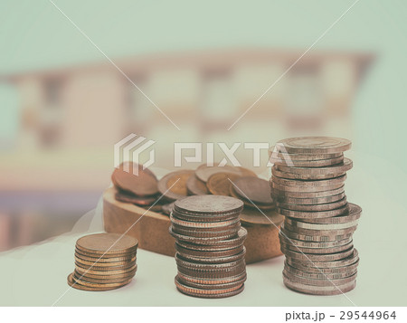 Rows of coins shows an increase Rows of coins shows an increase 29544964