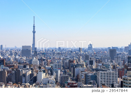 都市風景　文京区から浅草方面を望む　東京スカイツリー 29547844