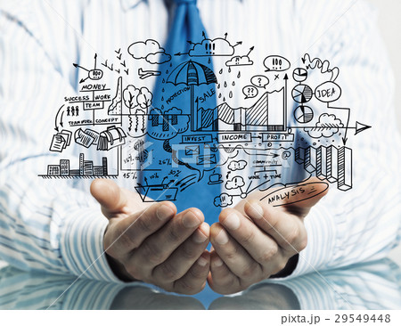 Businessman demonstrate his business plan 29549448
