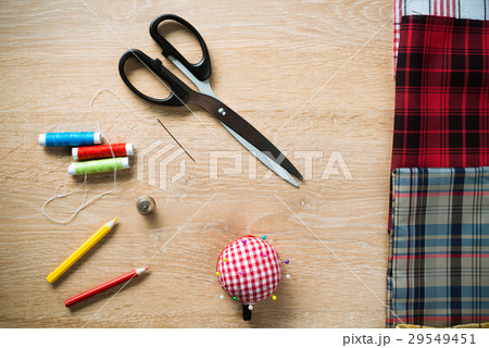 Sewing kit on table Sewing kit on table 29549451