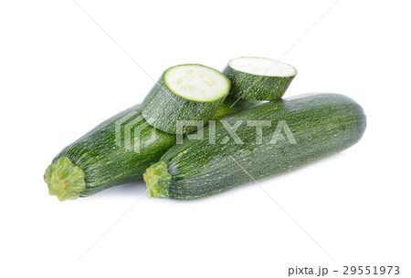 uncooked zucchini on white background 29551973