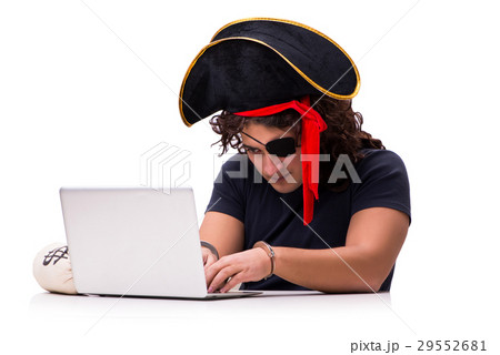 Digital security concept with pirate isolated on 29552681