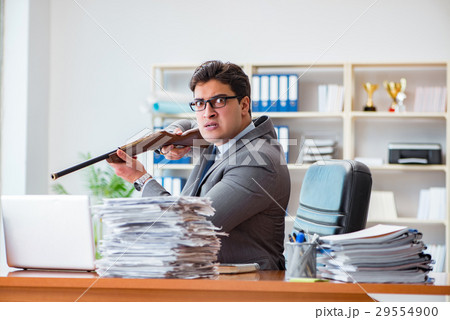 Angry aggressive businessman in the office 29554900