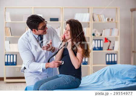 Doctor examining pregnant woman patient 29554977