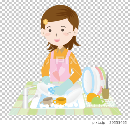 食器を洗う女性 29555465