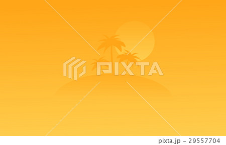 Silhouette of beach and palm on orange backgrounds Silhouette of beach and palm on orange backgrounds 29557704