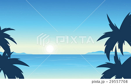 Silhouette of beach beautiful scenery Silhouette of beach beautiful scenery 29557708