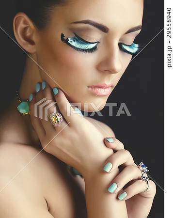 Woman with color eyelashes Woman with color eyelashes 29558940