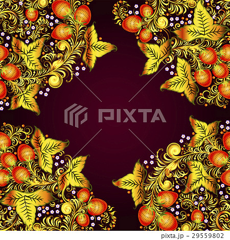 Seamless pattern of Russian Khokhloma style  29559802