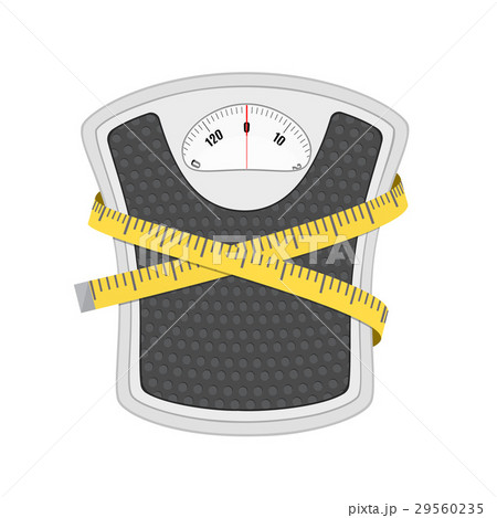 Bathroom floor weight scale and measuring tape. Bathroom floor weight scale and measuring tape. 29560235