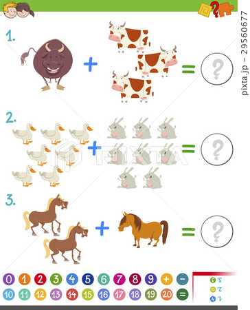 addition maths activity with animals 29560677