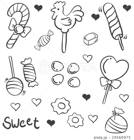 Doodle of candy various sketch collection 29560975