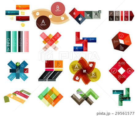 Collection of colorful line and stripe infographic 29561577