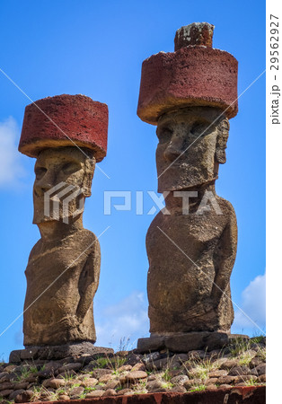 Moais statues site ahu Nao Nao, easter island 29562927