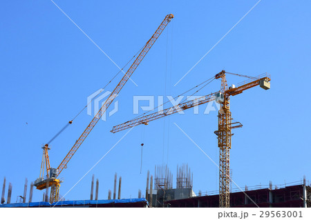 machinery crane working in construction site machinery crane working in construction site 29563001