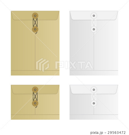 Tied Sealed Letter Envelopes Set Isolated on White 29563472