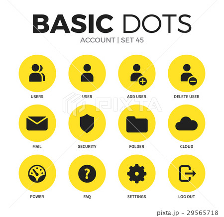 Account flat icons vector setのイラスト素材 [29565718] - PIXTA