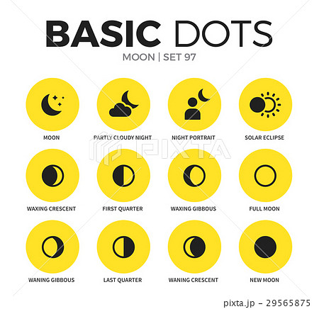 Moon flat icons vector set 29565875