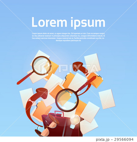 Paper Document Search Magnifying Glass Paperwork 29566094