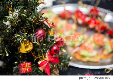 Buffet table with canape and red fish Buffet table with canape and red fish 29566465