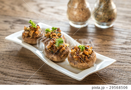 Mushrooms' caps stuffed with cheese 29568506