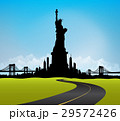Green New York City skyline Vector 29572426