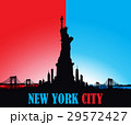 New York City skyline Statue of liberty Vector 29572427