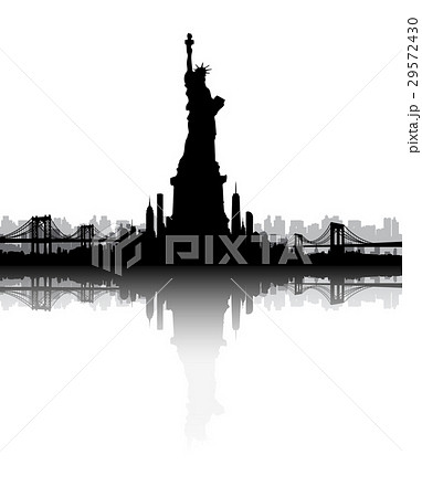 New York City skyline Statue of Liberty vector 29572430