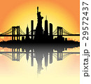 Sunset New York City skyline Vector 29572437