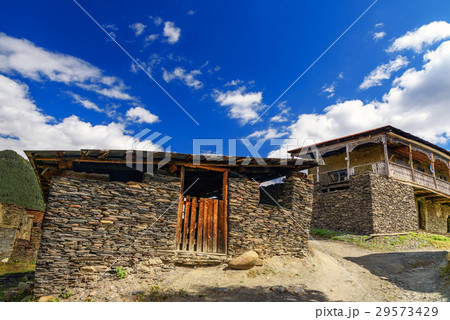 stones houses in Shenako village Tusheti. Georgia stones houses in Shenako village Tusheti. Georgia 29573429