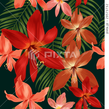 Amaryllis seamless pattern 29573732