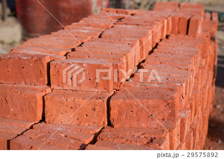 red brick for build in construction site red brick for build in construction site 29575892