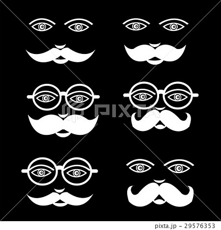 Mustache Man emotion icon set illustration design 29576353