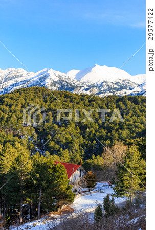 mount Taygetos covered by snow 29577422