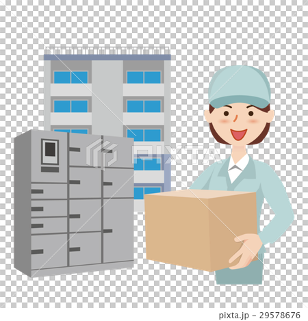 作業員　配達　宅配ボックス 29578676