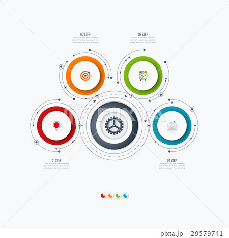 Infographics template four options with circle 29579741