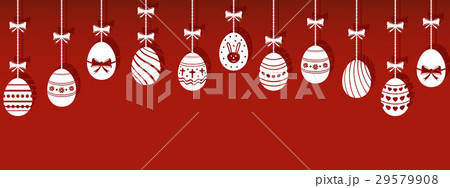 Easter eggs hanging ornaments with shadow 29579908