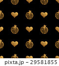 Gold abstract pomegranate pattern. Hand painted. 29581855