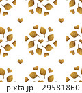 Leaves pattern and hearts ornament. Gold painting. 29581860